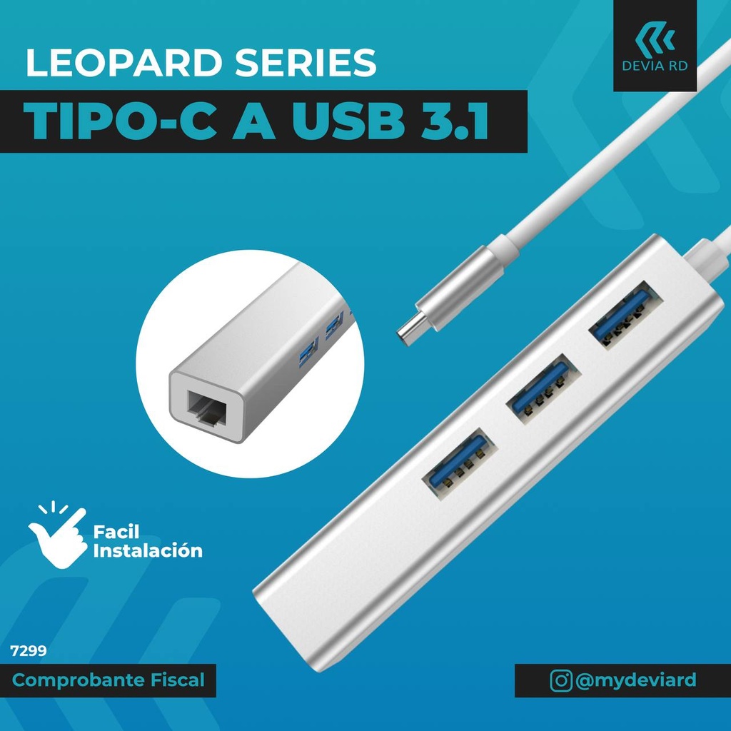 DEVIA LEOPARD TYPE-C 3.1 TO RJ45/USB 3.0