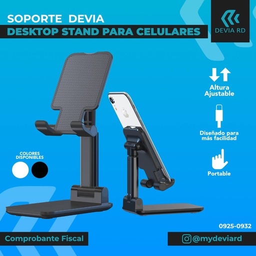 [Stand para telefono negro] DEVIA DESKTOP FOLDING STAND For Phone